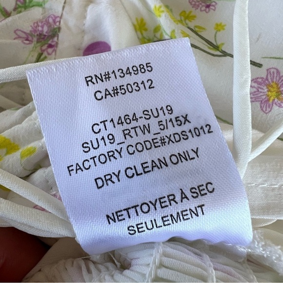 For Love & Lemons Strudel Floral Blouse Puff Sleeve Polka Dot Cropped Smocked LG - Picture 13 of 13